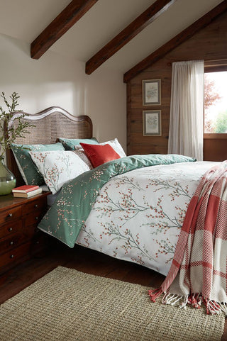 Pussy Willow Fern Green Double Duvet Cover Set