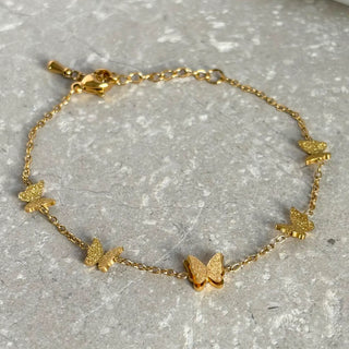 Tarnish Resistant Glimmer Butterfly Bracelet
