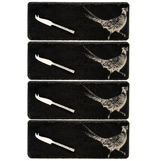 Pheasant Mini Slate Cheese Board & Knife Set