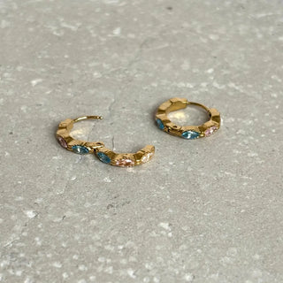 Tarnish Resistant White, Pink and Blue Zirconia Huggies