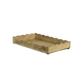 Mangowood with Scallop Edge Rectangle Tray Large
