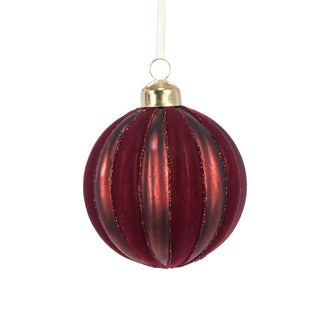 Glass Everlee Burgundy Bauble 8cm