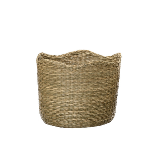 Seagrass Basket With Scallop Trim Large
