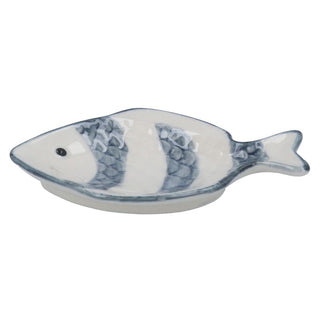 Grey Stripe Fish Stoneware Mini Trinket Dish 11cm