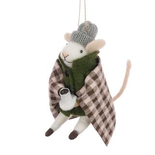 Felt Mouse In Blanket Tree Decoration