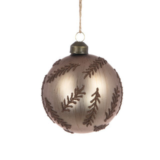 Glass Brown Demi Bauble 8cm