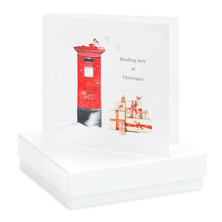 Boxed Christmas Postbox Earring Card