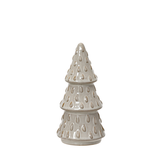 White Three Teir Embossed Christmas Tree 15cm
