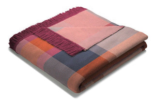 Oversized Check Orange/Red Throw