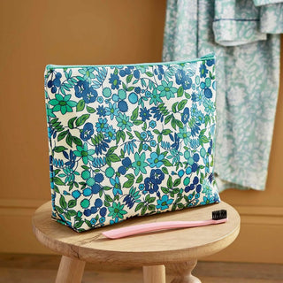 Bramble Floral Bathroom Wash Bag Small Green