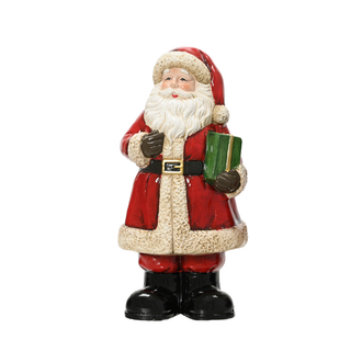 Santa Holding Gift Ornament 29.5cm