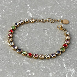 Tarnish Resistant Multi Coloured Large Zirconia Bracelet