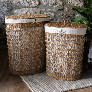 Sangu Seagrass Laundry Basket Sml