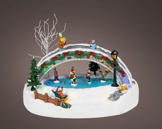 Micro LED Ice Rink Scene Ornament