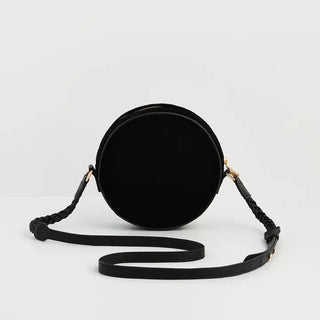 Aurora Fawn Embroidered Black Circle Bag