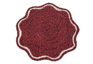Scalloped Jute Placemat Red