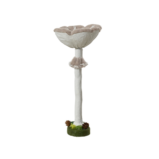 Pearl Velvet Open Mushroom Decoration