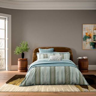 Oscar Super King Duvet Set Teal/Olive