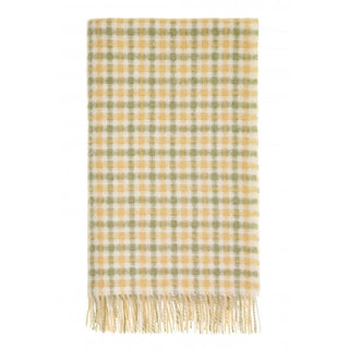 British Wool Gingham Throw Buttercup & Sage