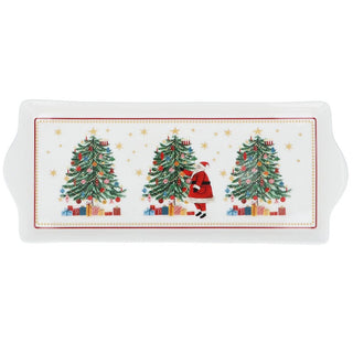 Nostalgia Santa & Tree Rectangular Sandwich Tray