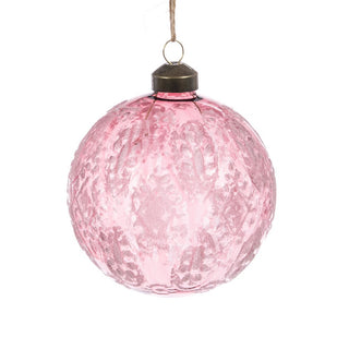 Glass Pink Lilly Bauble 10cm