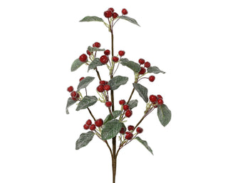 Red Berries Frosted Leaves Garland
