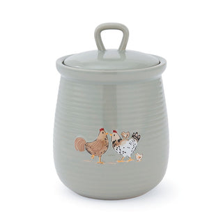 Hen House Lane Happy Family Canister Sage Grey