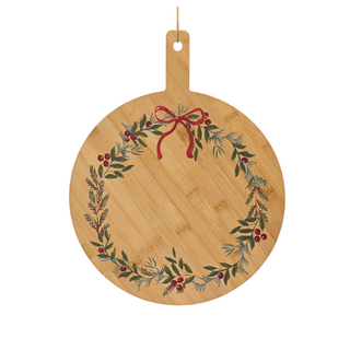Garland with Bow Bamboo Round Chopping Board