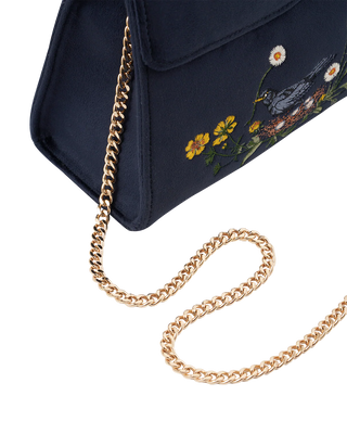 Blackbird Navy Mini Velvet Tote
