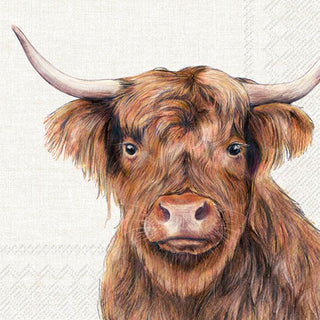 Farm Highland Cattle Cream Napkins