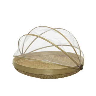 Woven Base Bamboo Food Cover Large