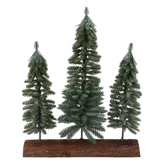 Triple Tree Orn on Log Ornament