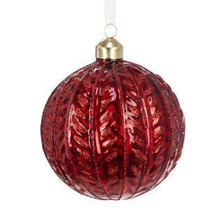 Glass Gwynith Red Bauble 10cm