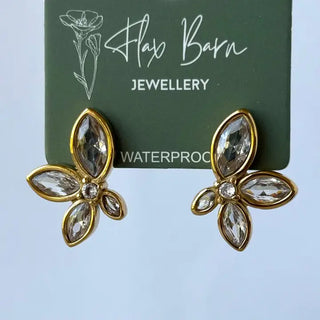 Tarnish Resistant Petal Zirconia Studs