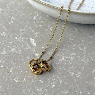 Tarnish Resistant Ring Trio Necklace
