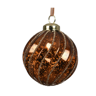 Espresso Crackle Swirl Bauble