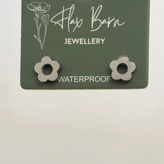 Tarnish Resistant Hollow Flower Studs Silver