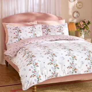 Flutter Floral Double Duvet Set Pink
