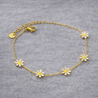Tarnish Resistant Daisy Bracelet