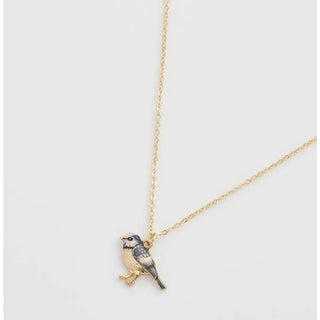 Enamel Blue Tit Short Necklace