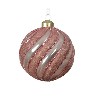 Blush Swirl Glitter Bauble