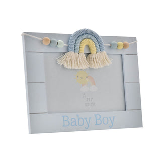 Macrame Rainbow Baby Boy Photo Frame 6x4"