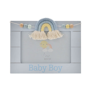 Macrame Rainbow Baby Boy Photo Frame 6x4"