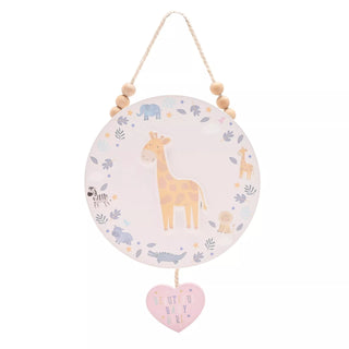 Petit Cheri Baby Girl Giraffe Round Plaque