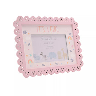 It's a Girl Scallop Frame Pink 6" x 4"