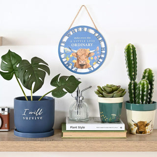 Country Living Large Planter Highland Cow