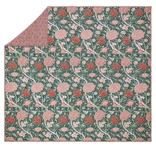 Cray Forest Green & Cranberry Quilted Bedspread