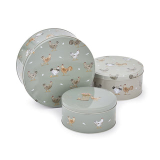 Hen House Lane Printed Cake Tins Set of 3