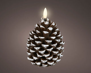 LED Wick Candle Wax Pinecone Artifical Candle 13cm