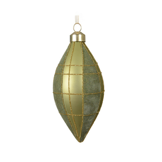 Pistachio Checked with Flocked Stripes Finial